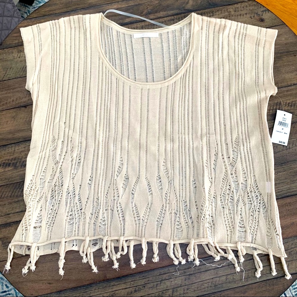 Anthropologie | Zoa New York Tassel Hem Dolman Knit